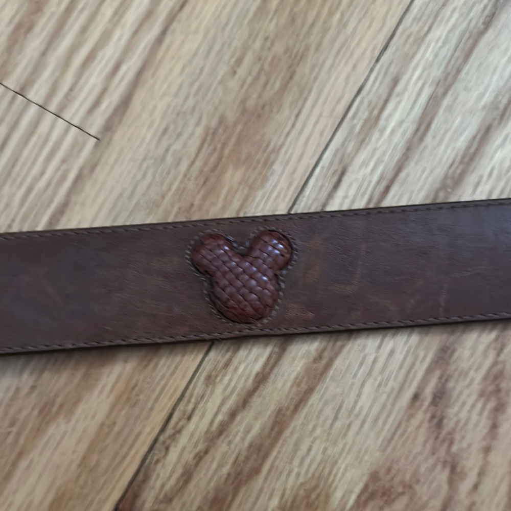 BRIGHTON Disney collab Brown Leather Belt with Embossed Design
